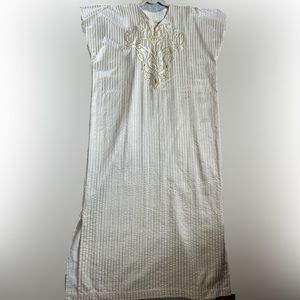 Gold embroidered vintage house dress / caftan